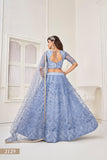 WOMEN'S BLUE BUTTERFLY NET WITH SEQUINS AND EMBROIDERY WORK LEHENGA CHOLI FOR PARTY WEAR