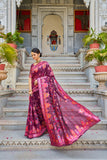 Vsaree Banarasi Cotton Blend Saree With Designer Border And Blouse