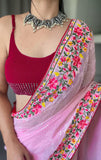 Vsaree Embroidery And Sequence Work Saree And Rich Pallu Saree With Blouse For Women