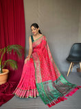 Vsaree Patola Soft Silk Saree And Zari Weaving With Rich Pallu Saree And Blouse For Women