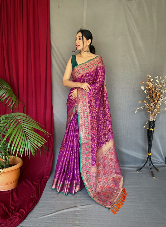 Vsaree Patola Soft Silk Saree And Zari Weaving With Rich Pallu Saree And Blouse For Woman