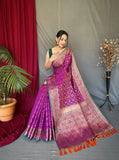 Vsaree Patola Soft Silk Saree And Zari Weaving With Rich Pallu Saree And Blouse For Woman