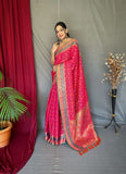 Vsaree Patola Soft Silk Saree And Zari Weaving With Rich Pallu Saree And Blouse For Woman