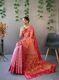 Designer Organza Silk Leheriya Design Soft Silk Saree With Pure Golden Zari Border