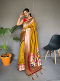 Vsaree Bandhej Paithani Silk Flower Border And Zari Weaving Rich Pallu With Blouse