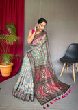 Designer Soft Silk Copper And Gold Zari Weaving Border Saree With Woven Rich Pallu And Blouse