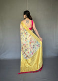 Vsaree Organza Silk Digital Printed Saree With Zari Weaving Border Rich Pallu And Blouse