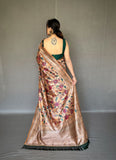 Designer Soft Silk Zari Weaving Border Saree With Woven Rich Pallu And Blouse