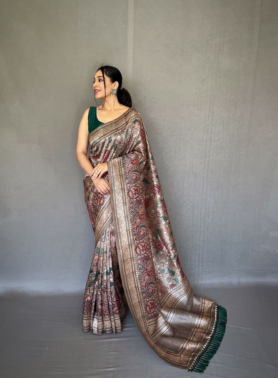 Designer Soft Silk Zari Weaving Border Saree With Woven Rich Pallu And Blouse