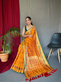 Vsaree Patola Soft Silk Saree And Zari Weaving With Rich Pallu Saree And Blouse For Woman