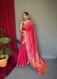 Vsaree Patola Soft Silk Saree And Zari Weaving With Rich Pallu Saree And Blouse For Woman