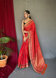 Vsaree Patola Soft Silk Saree And Zari Weaving With Rich Pallu Saree And Blouse For Woman