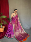 Vsaree Patola Soft Silk Saree And Zari Weaving With Rich Pallu Saree And Blouse For Woman