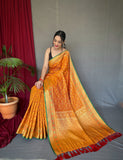 Vsaree Patola Soft Silk Saree And Zari Weaving With Rich Pallu Saree And Blouse For Woman