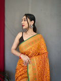 Vsaree Patola Soft Silk Saree And Zari Weaving With Rich Pallu Saree And Blouse For Woman