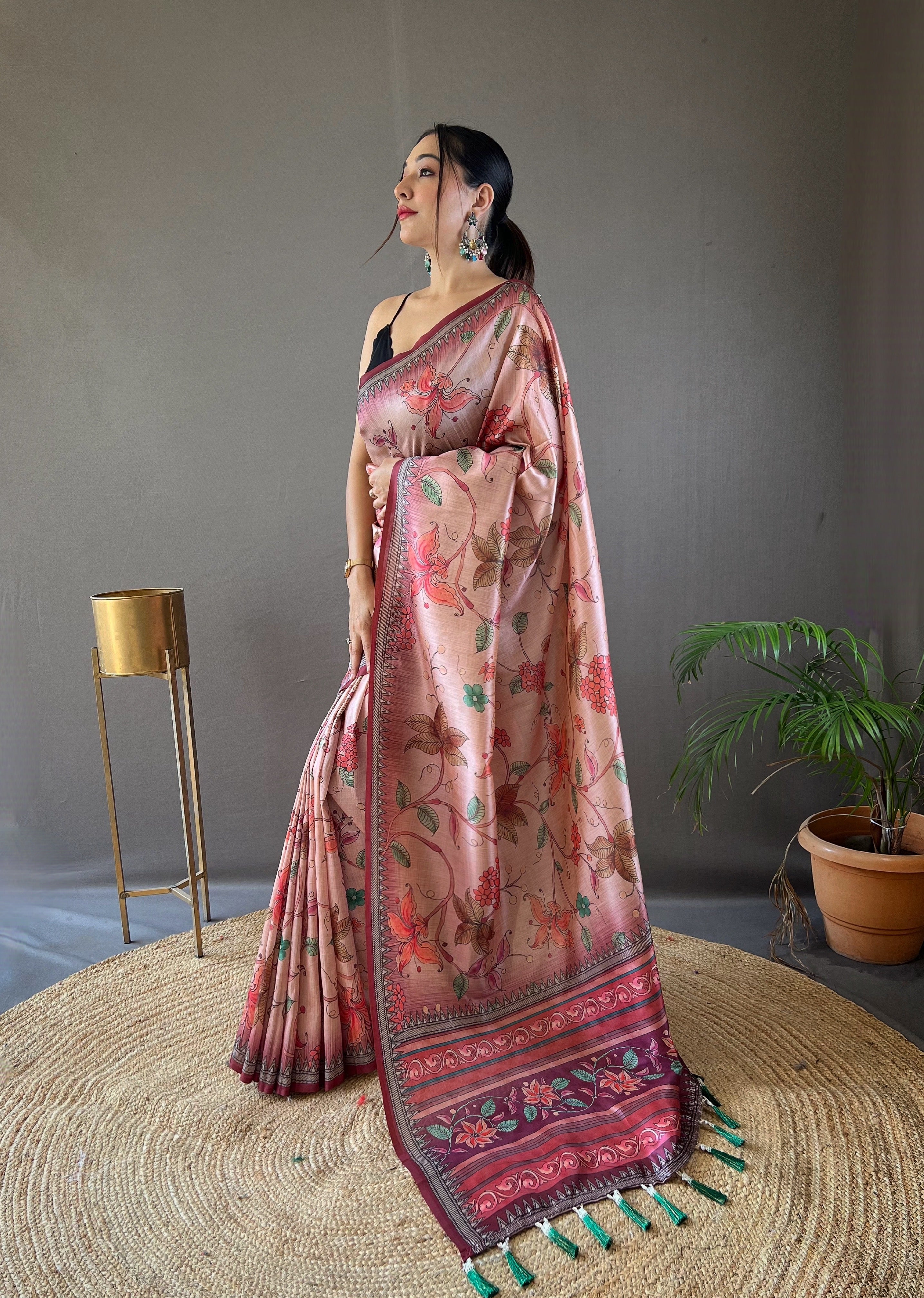 Vsaree Printed Design Soft Silk Saree With Rich Designer Pallu And Blouse