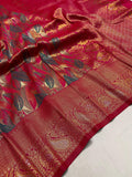 Vsaree Kanjivaram Soft Silk Weaving Borders Havy Design Saree With Blouse For Women