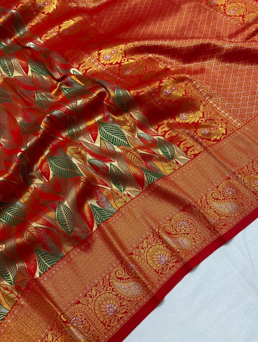 Vsaree Kanjivaram Soft Silk Weaving Borders Havy Design Saree With Blouse For Women