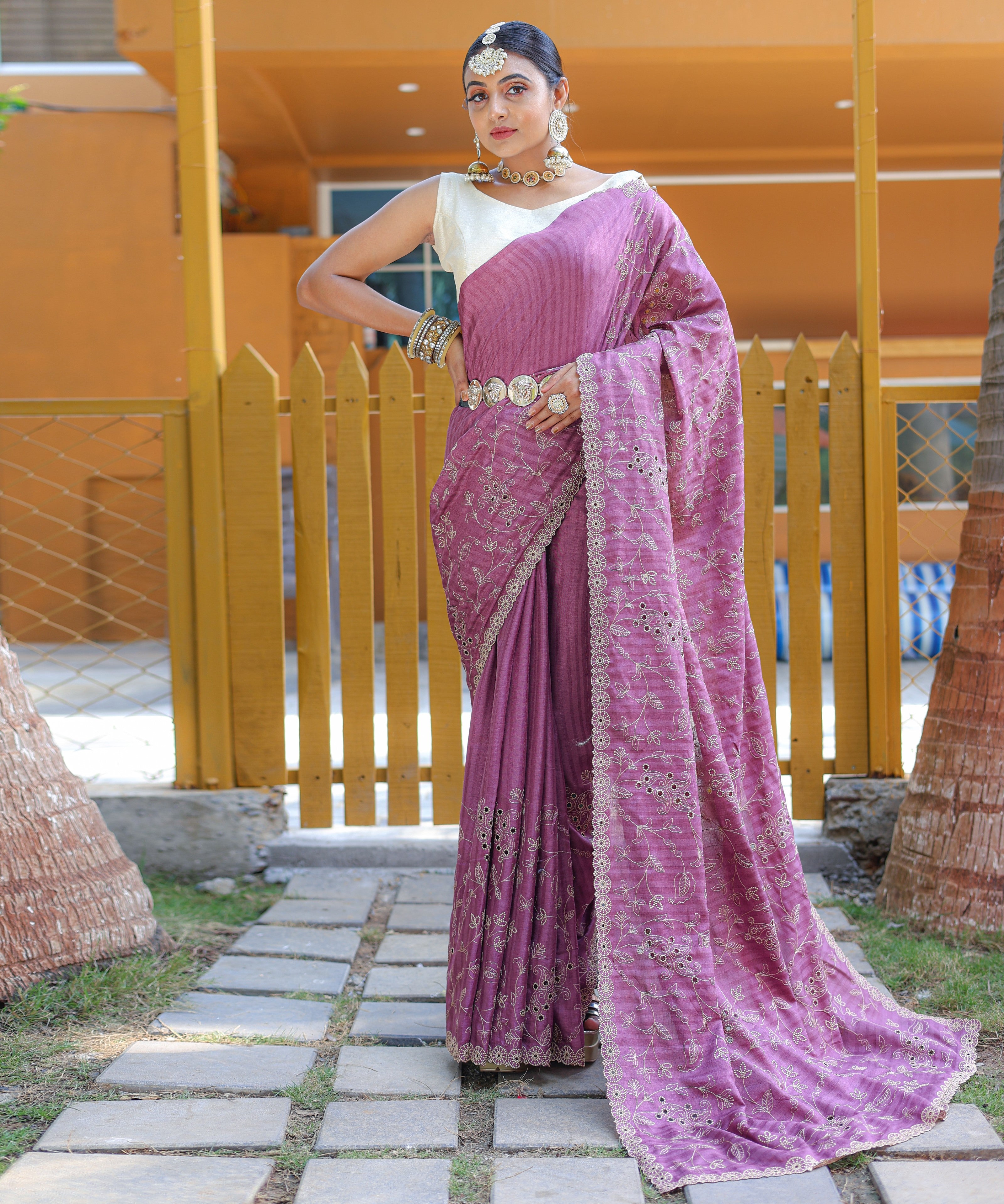 Vsaree Designer Embroidered Soft Silk Saree With Embroidered Border And Rich Pallu