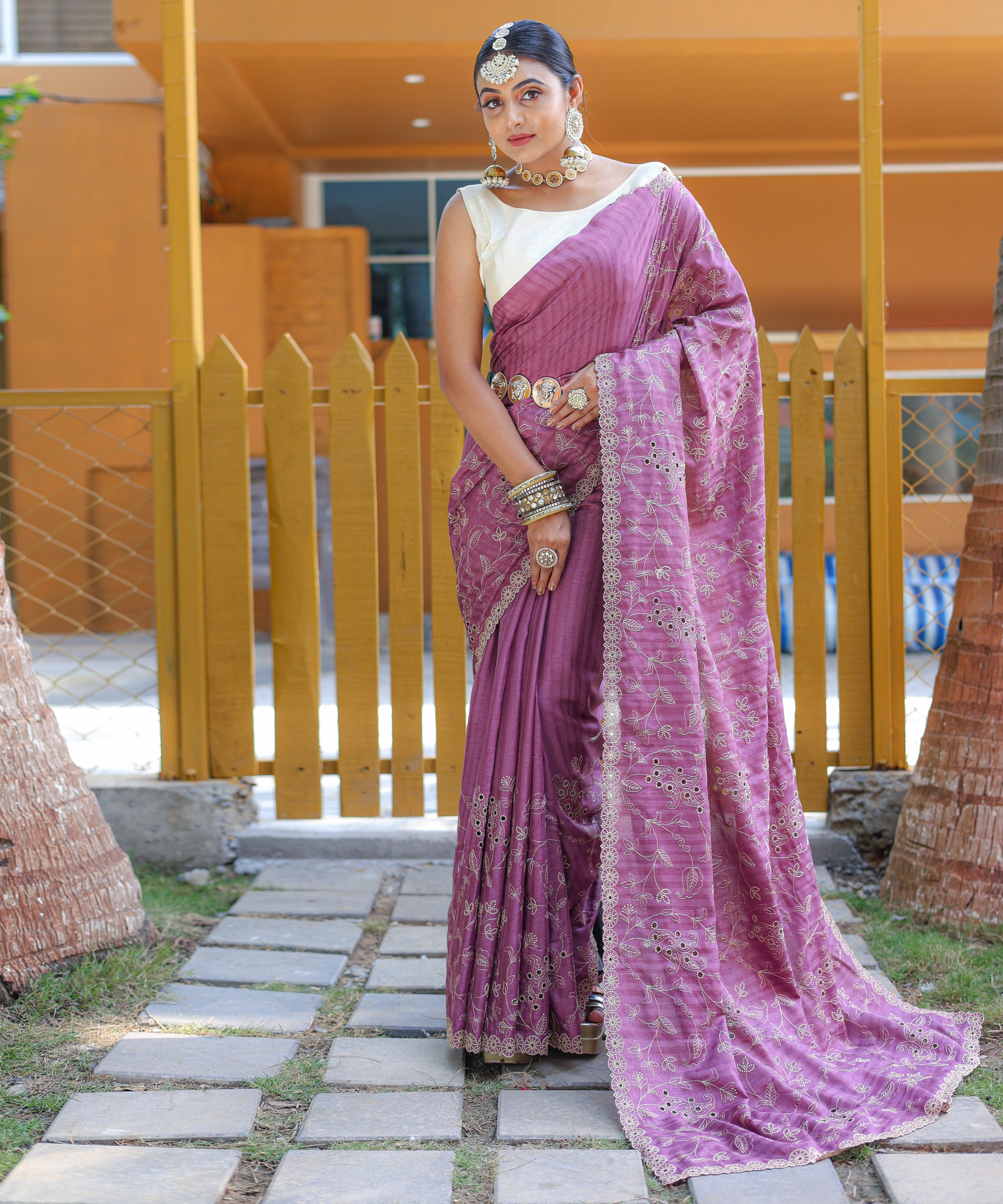 Vsaree Designer Embroidered Soft Silk Saree With Embroidered Border And Rich Pallu