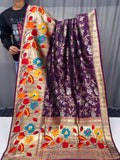 Vsaree Banarasi Paithani Silk Flower Border And Zari Weaving Rich Pallu With Blouse