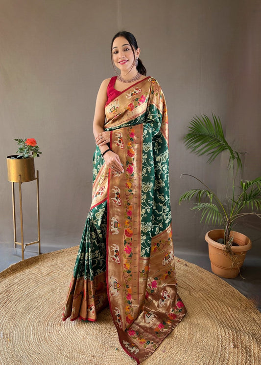 Vsaree Patola Soft Silk Saree And Zari Weaving With Rich Pallu Saree And Blouse For Woman