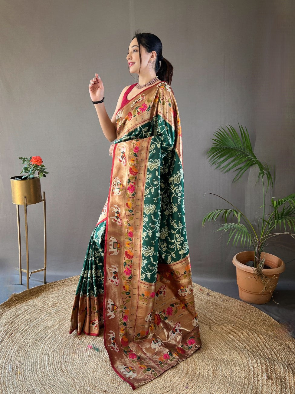 Vsaree Patola Soft Silk Saree And Zari Weaving With Rich Pallu Saree And Blouse For Woman