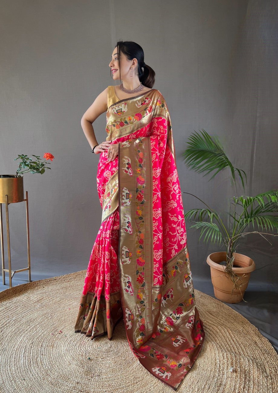 Vsaree Patola Soft Silk Saree And Zari Weaving With Rich Pallu Saree And Blouse For Woman