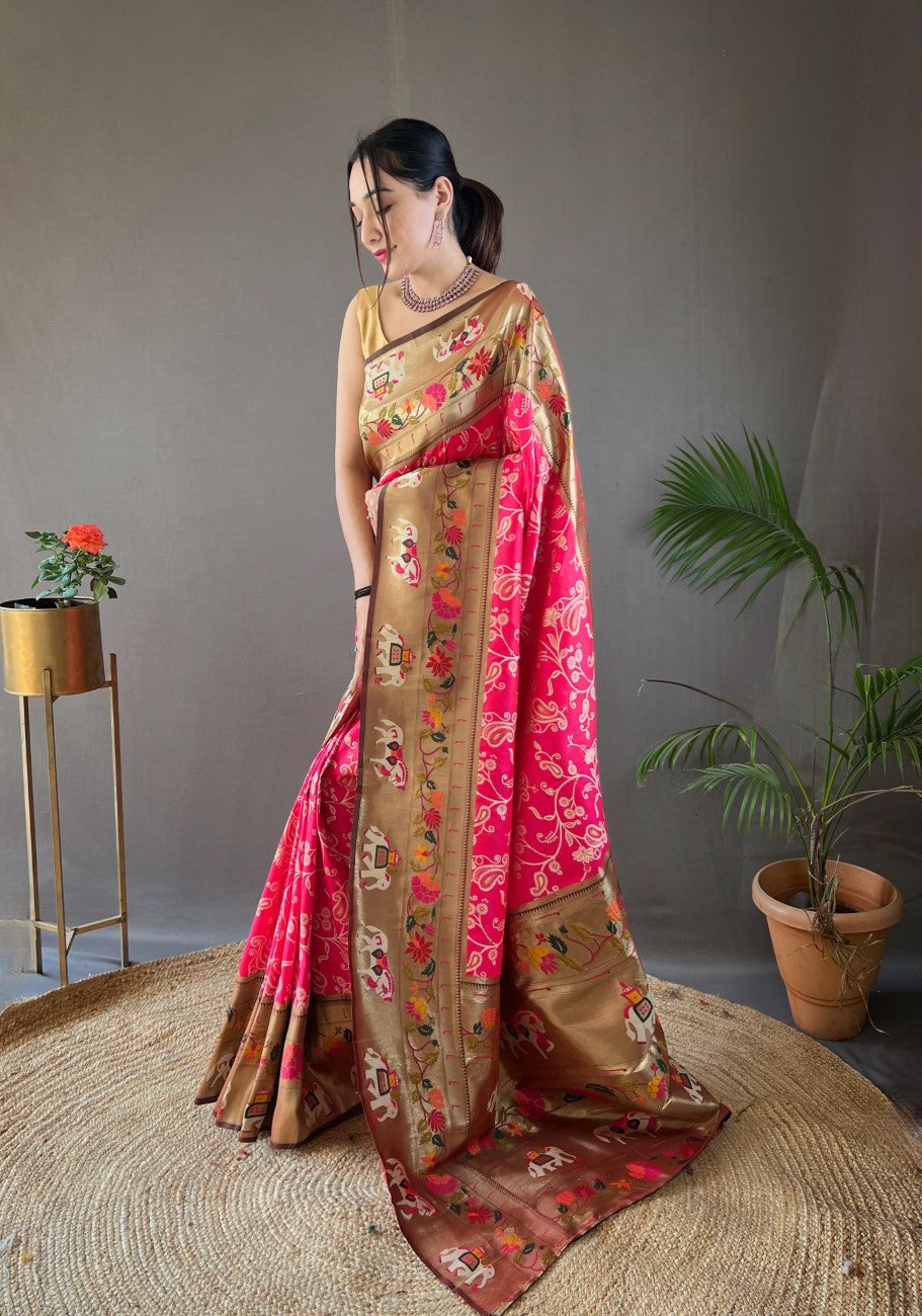 Vsaree Patola Soft Silk Saree And Zari Weaving With Rich Pallu Saree And Blouse For Woman