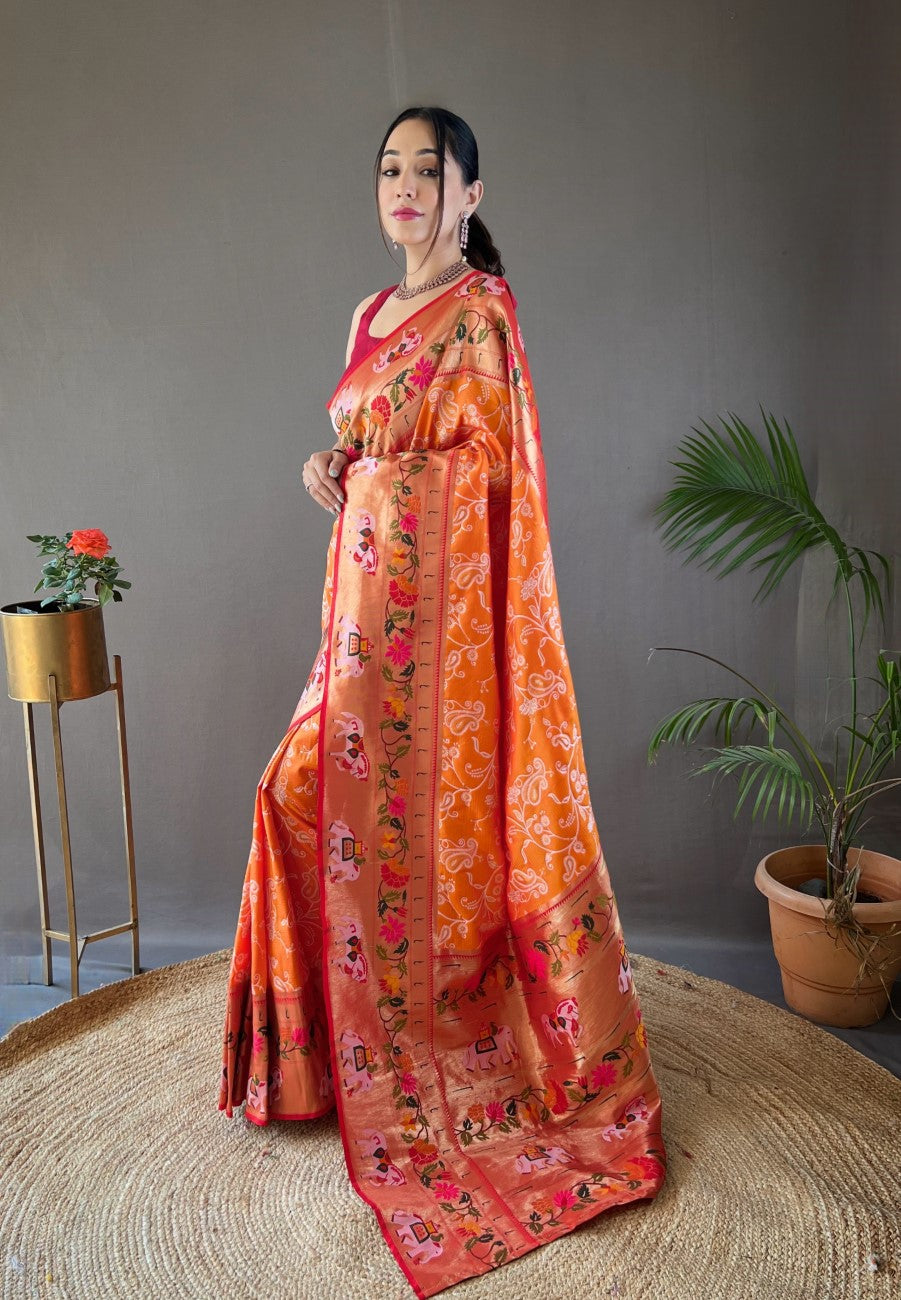 Vsaree Patola Soft Silk Saree And Zari Weaving With Rich Pallu Saree And Blouse For Woman