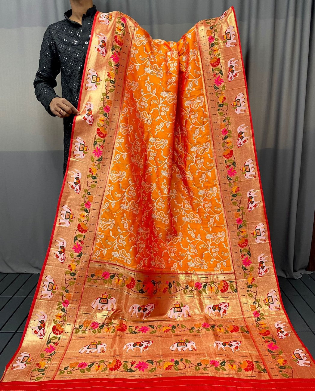 Vsaree Patola Soft Silk Saree And Zari Weaving With Rich Pallu Saree And Blouse For Woman