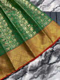 Vsaree Kanjivaram Saree Pattu Silk Border And Zari Weaving Rich Pallu With Blouse