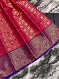 Vsaree Kanjivaram Saree Pattu Silk Border And Zari Weaving Rich Pallu With Blouse