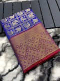 Vsaree Kanjivaram Saree Pattu Silk Border And Zari Weaving Rich Pallu With Blouse