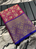 Vsaree Kanjivaram Saree Pattu Silk Border And Zari Weaving Rich Pallu With Blouse