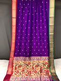 Vsaree Bandhej Paithani Silk Peacock Border And Zari Weaving Rich Pallu With Blouse