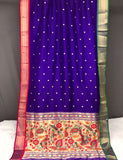 Vsaree Bandhej Paithani Silk Peacock Border And Zari Weaving Rich Pallu With Blouse