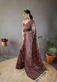 Designer Cotton Silk And Printed  Zari Weaving Border Saree With Woven Rich Pallu And Blouse