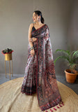 Vsaree Cotton Saree With Kalamkari Prints Zari Weaving Border Rich Pallu And Blouse