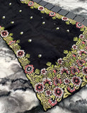 Vsaree Tussar Silk Kalamkari Border And Zari Weaving Rich Pallu With Blouse