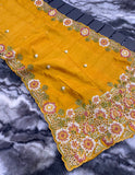 Vsaree Tussar Silk Kalamkari Border And Zari Weaving Rich Pallu With Blouse