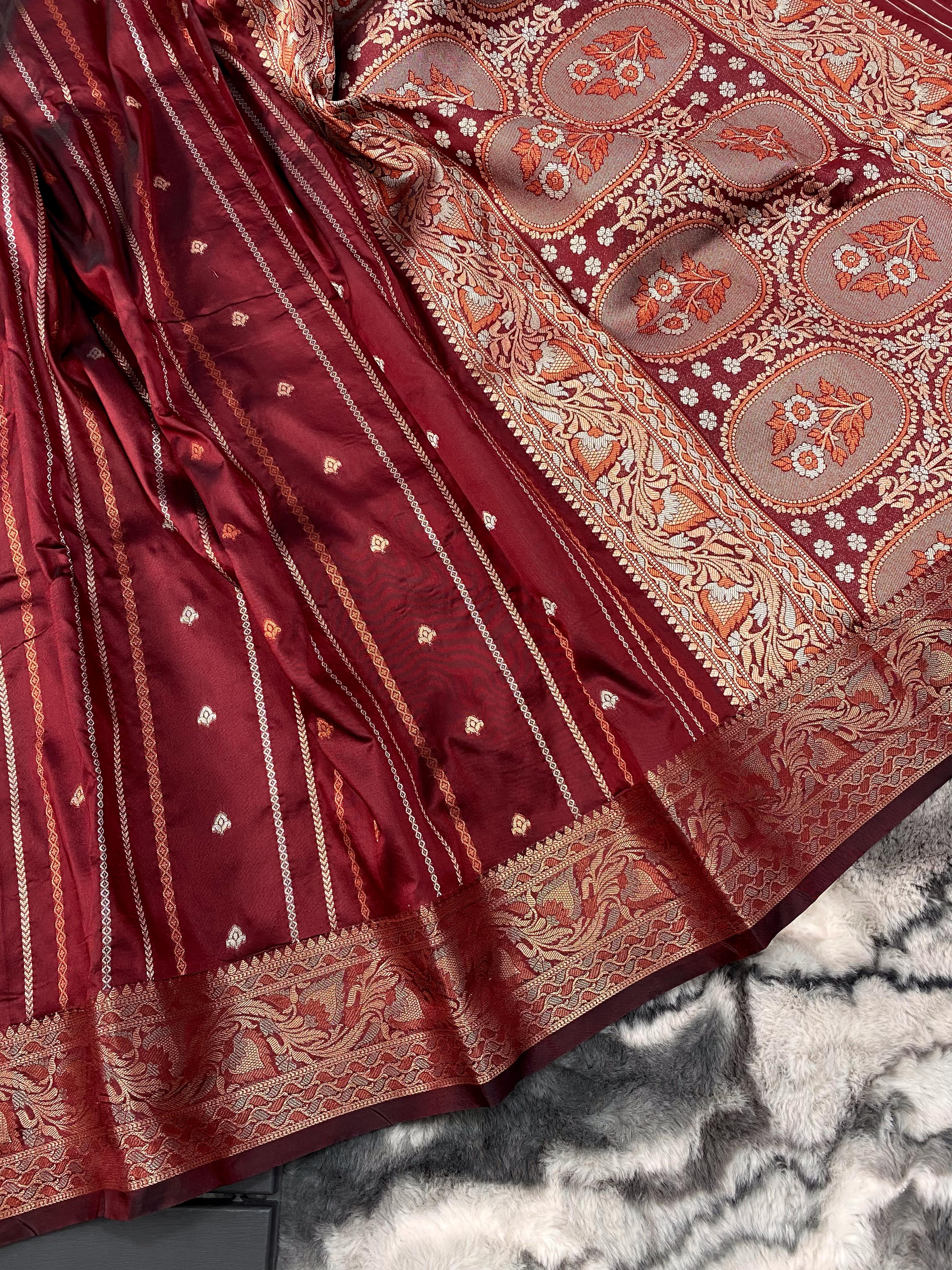 Vsaree Tussar Silk Kalamkari Border And Zari Weaving Rich Pallu With Blouse