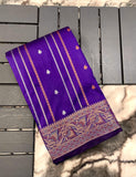 Vsaree Tussar Silk Kalamkari Border And Zari Weaving Rich Pallu With Blouse