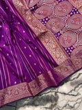 Vsaree Tussar Silk Kalamkari Border And Zari Weaving Rich Pallu With Blouse