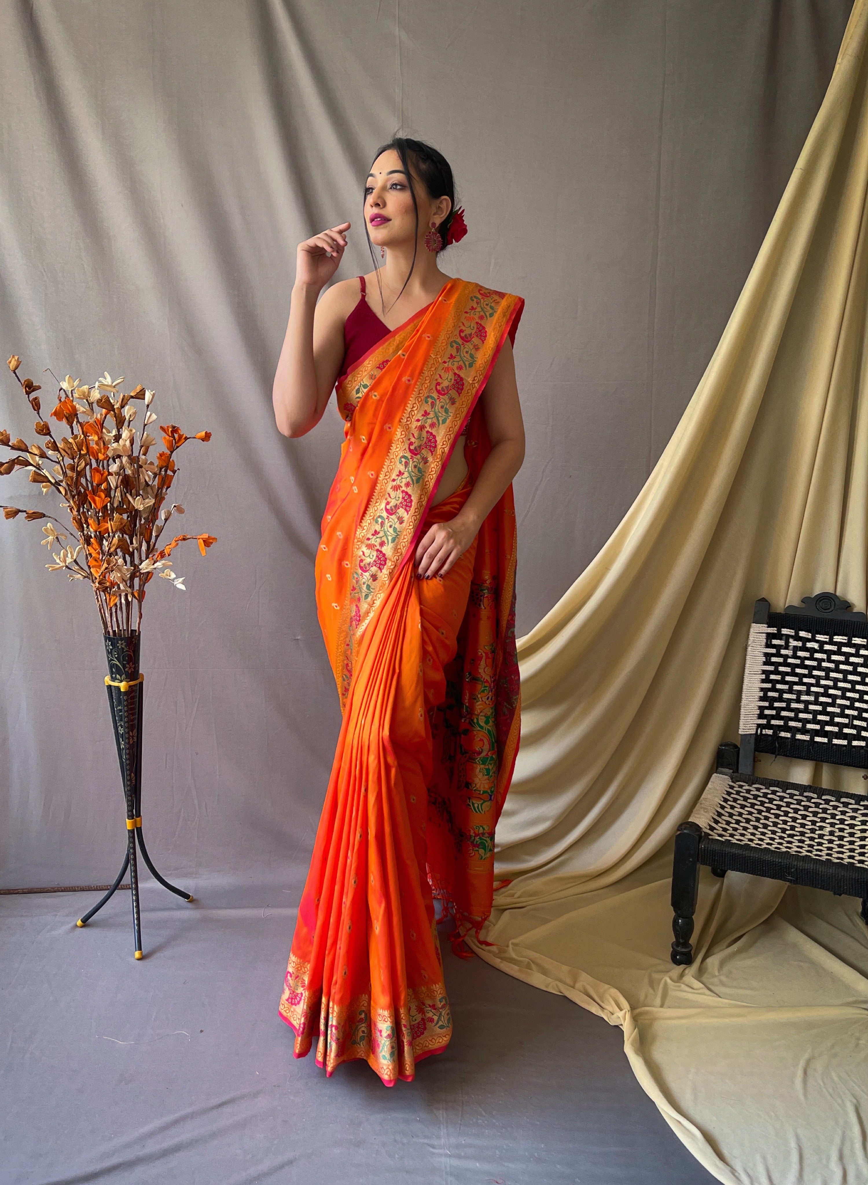 Vsaree Patola Soft Silk Saree And Zari Weaving With Rich Pallu Saree And Blouse For Women