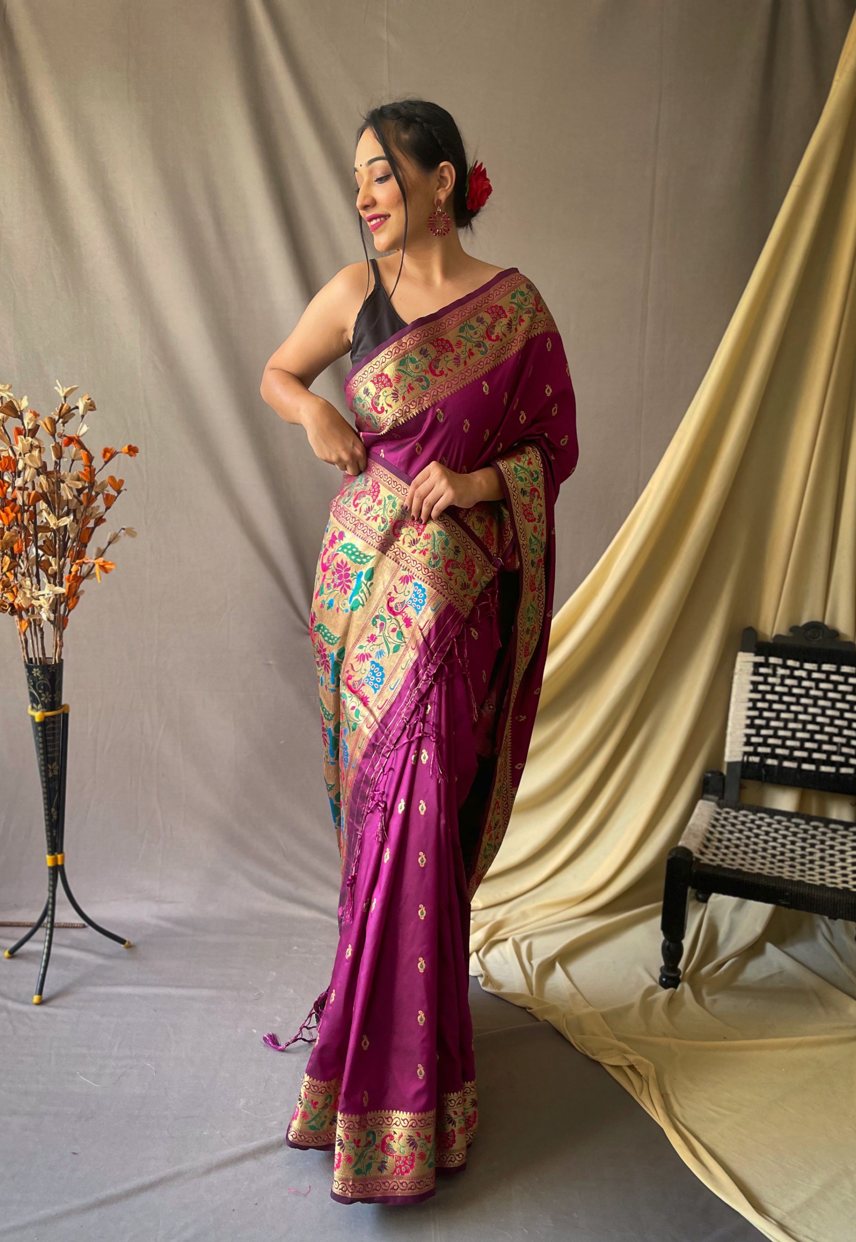 Vsaree Patola Soft Silk Saree And Zari Weaving With Rich Pallu Saree And Blouse For Women