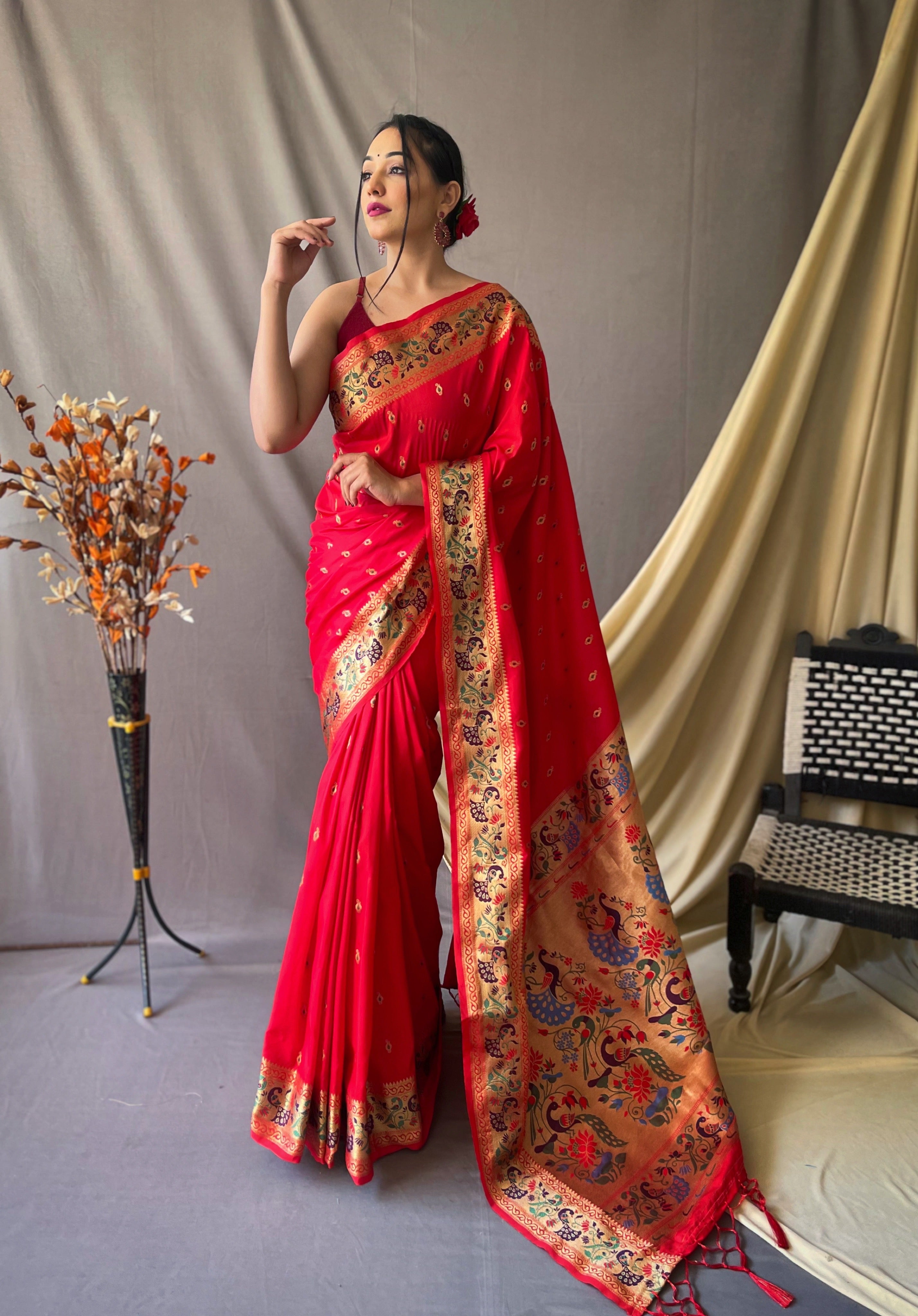 Vsaree Patola Soft Silk Saree And Zari Weaving With Rich Pallu Saree And Blouse For Women