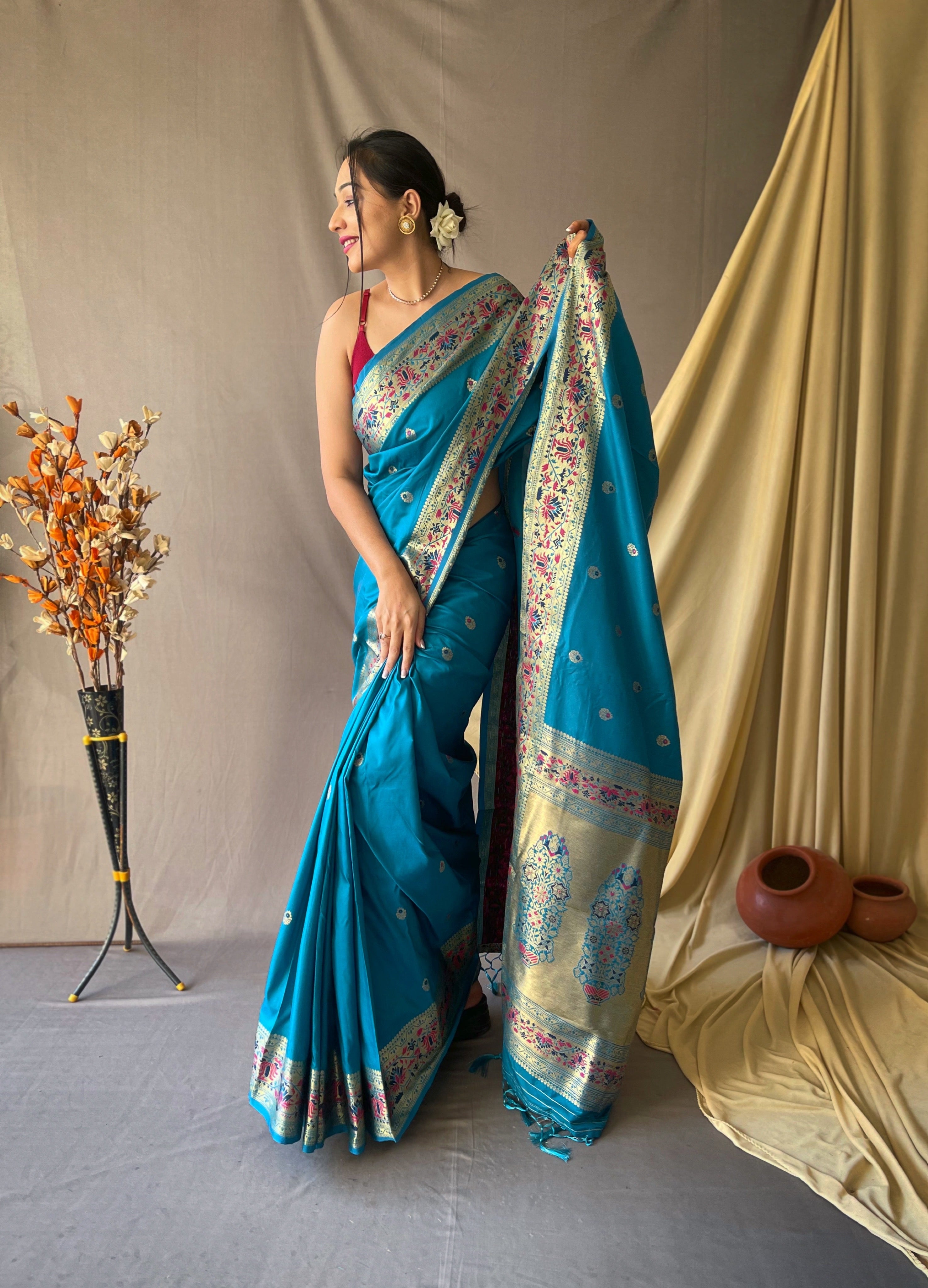 Vsaree Patola Soft Silk Saree And Zari Weaving With Rich Pallu Saree And Blouse For Women