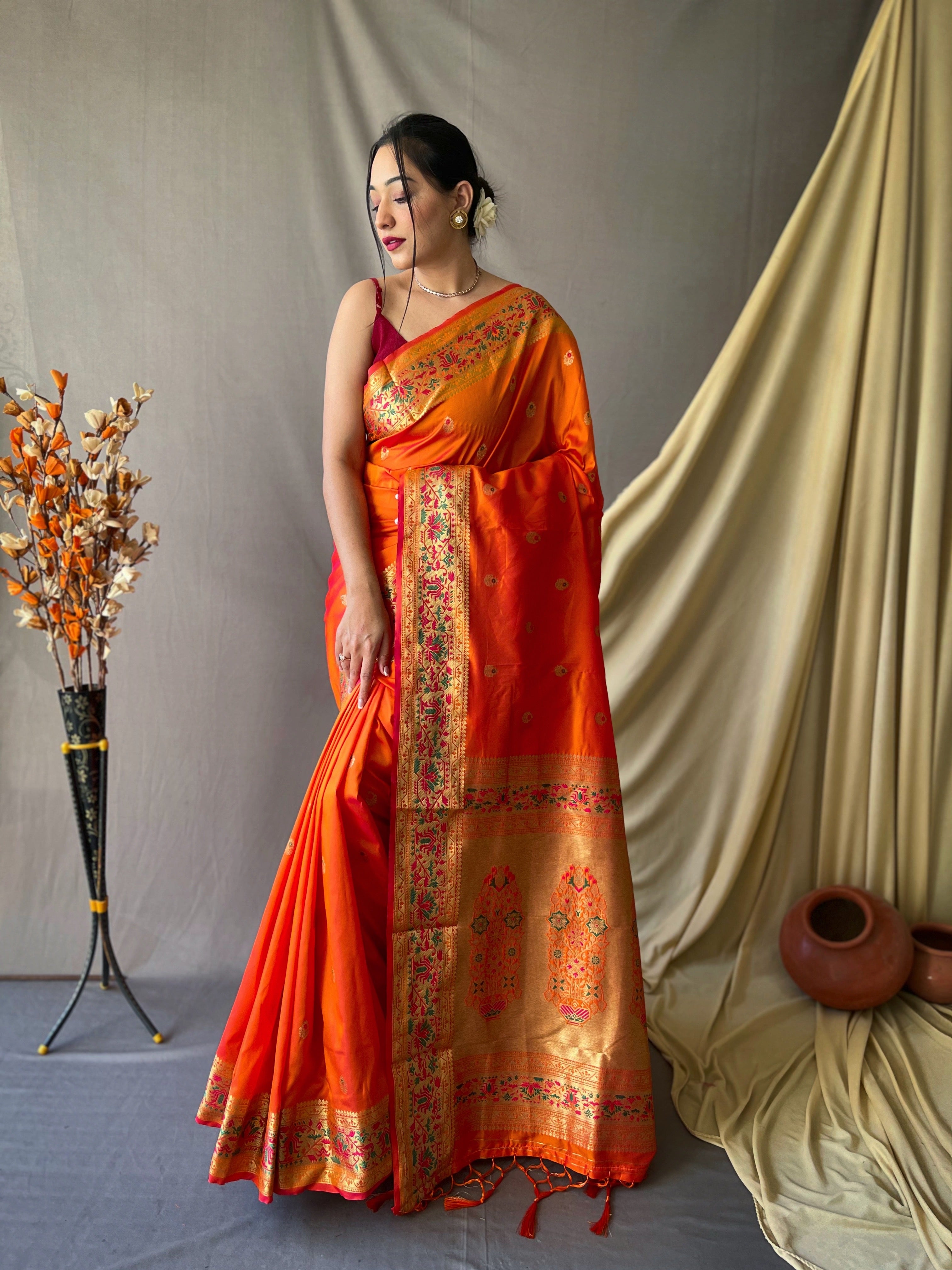 Vsaree Patola Soft Silk Saree And Zari Weaving With Rich Pallu Saree And Blouse For Women