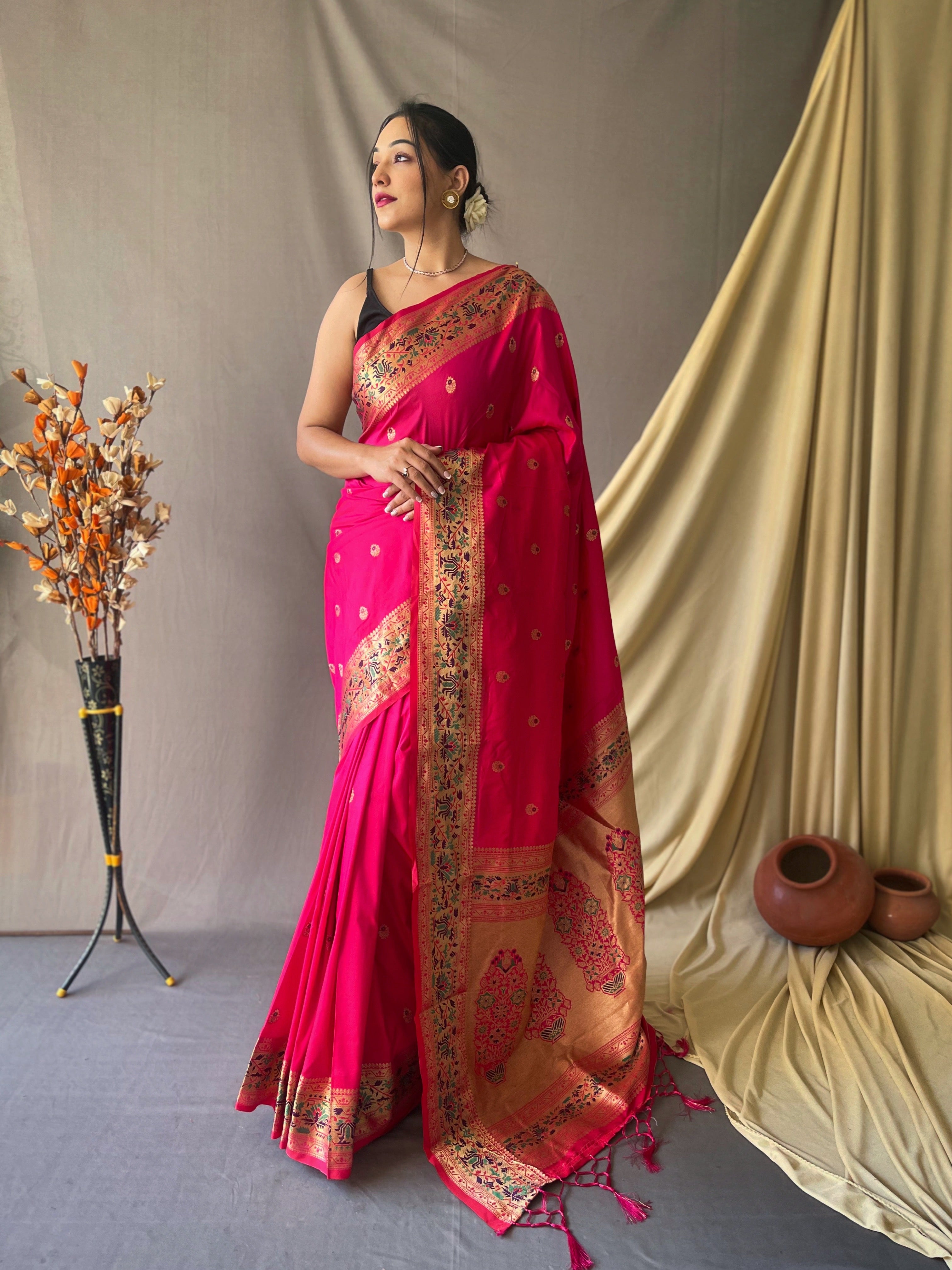 Vsaree Patola Soft Silk Saree And Zari Weaving With Rich Pallu Saree And Blouse For Women